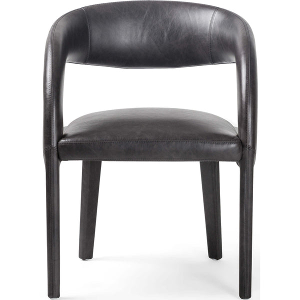 Home Fashion Hawkins Leather Dining Chair Sonoma Black Set Of 2 By Four Hands