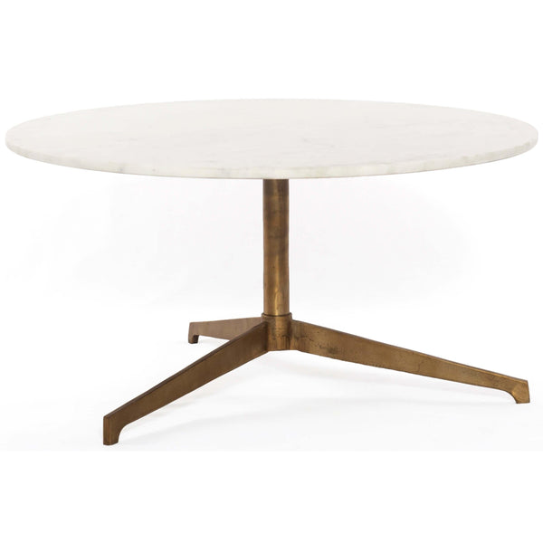 home fashion Helen Round Coffee Table Raw Brass by Four Hands