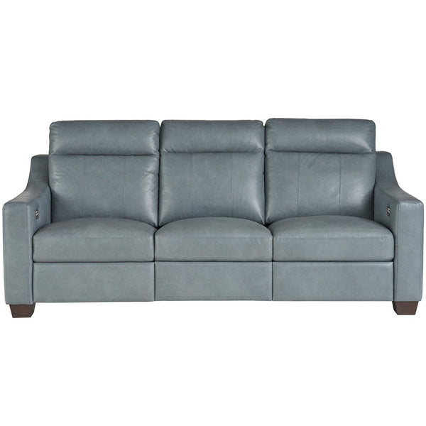 home fashion Higgins Leather Power Motion Sofa Blue Gray