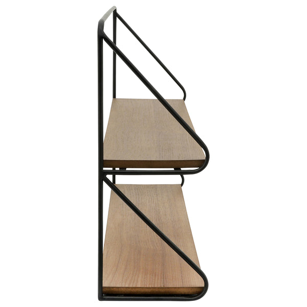 Home Fashion 2 Tier Wall Shelf Black/Brown