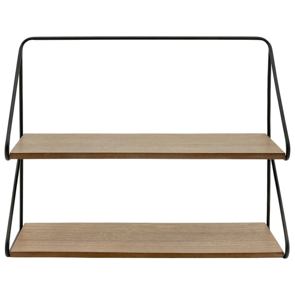 Home Fashion 2 Tier Wall Shelf Black/Brown