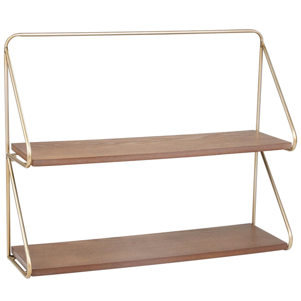 home fashion 2 Tier Wall Shelf Gold
