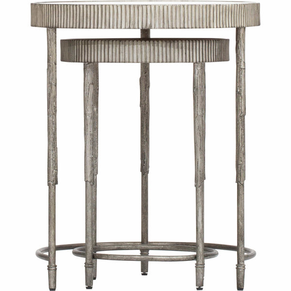 Home Fashion Accent Nesting Tables Silver Set Of 2