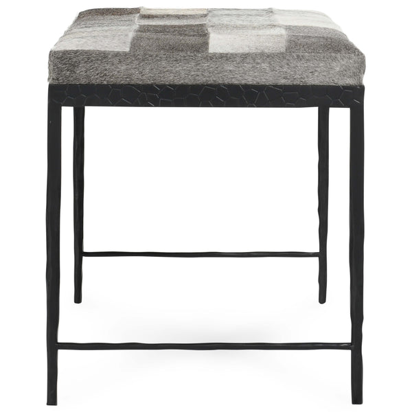 Home Fashion Achen Hide Bench Sparrow Gray