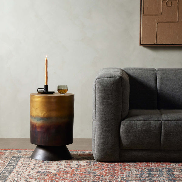 Home Fashion Antonella End Table Rustic Brass