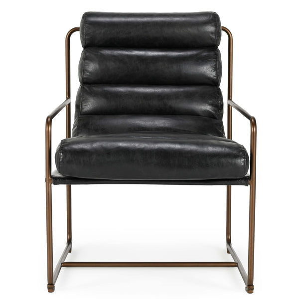 Home Fashion Argo Leather Chair Jet Black