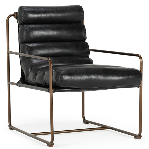 home fashion Argo Leather Chair Jet Black