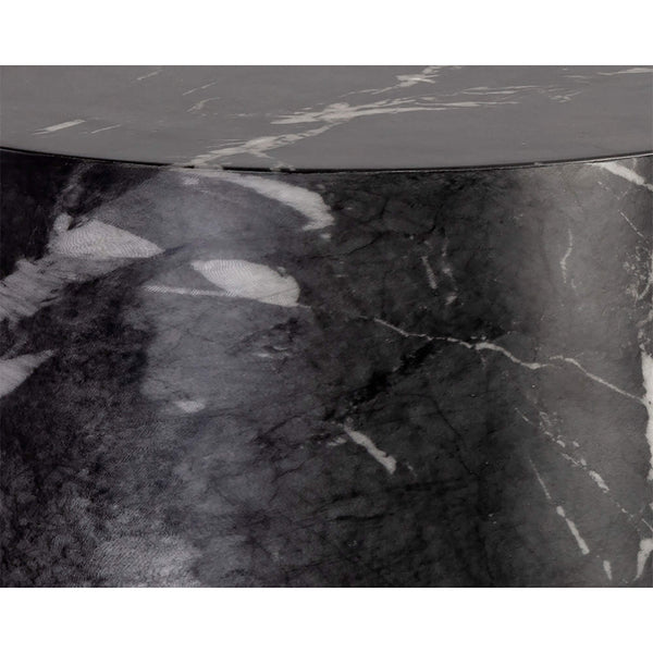 Home Fashion Aries Side Table Black Marble Look