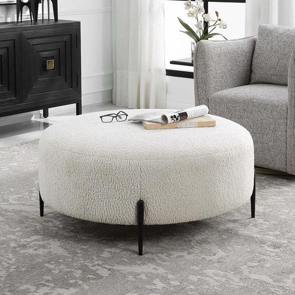 Home Fashion Arles Large Ottoman White