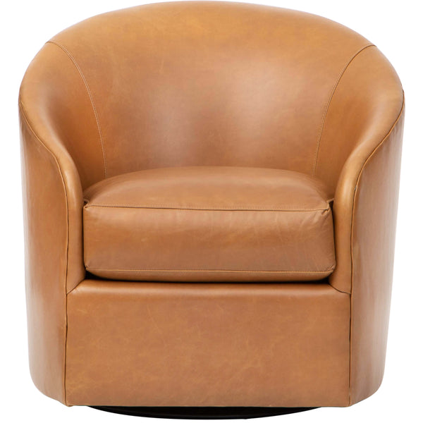 Home Fashion Arlo Leather Swivel Chair Libby Camel
