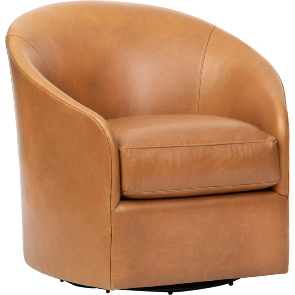 home fashion Arlo Leather Swivel Chair Libby Camel
