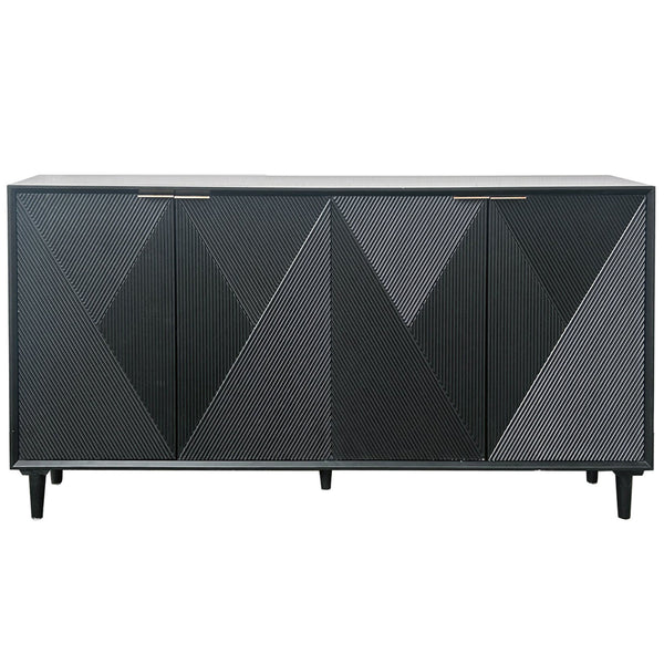 Home Fashion Arvada 4 Door Sideboard Black