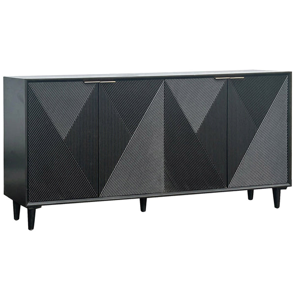 home fashion Arvada 4 Door Sideboard Black