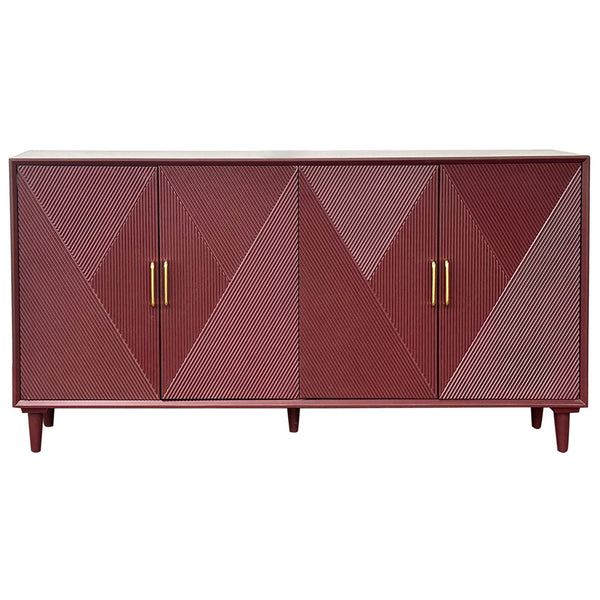 Home Fashion Arvada 4 Door Sideboard Merlot
