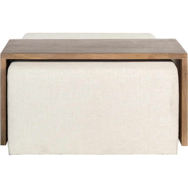 Home Fashion Asher Ottoman Subtle Linen