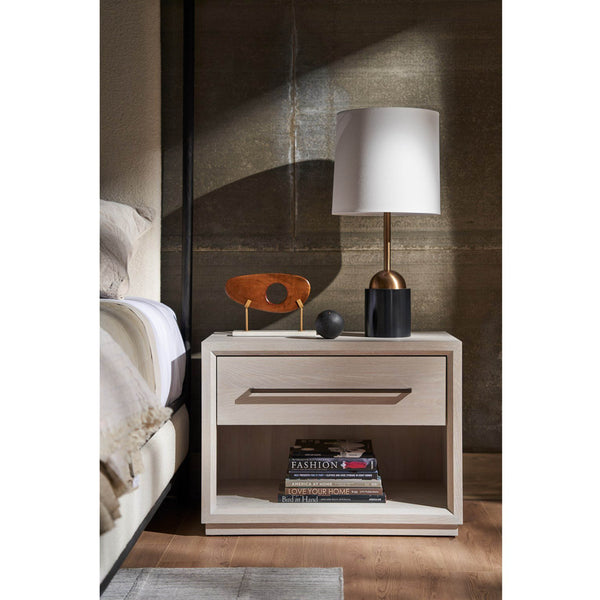 Home Fashion Astrid 1 Drawer Nightstand White Oak