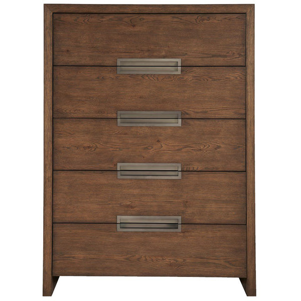 Home Fashion Atlas 5 Drawer Chest Medium Brown