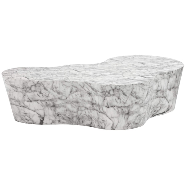 Home Fashion Ava Coffee Table White Marble Look