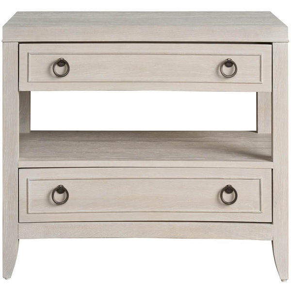 Home Fashion Avaline 2 Drawer Nightstand White Oak