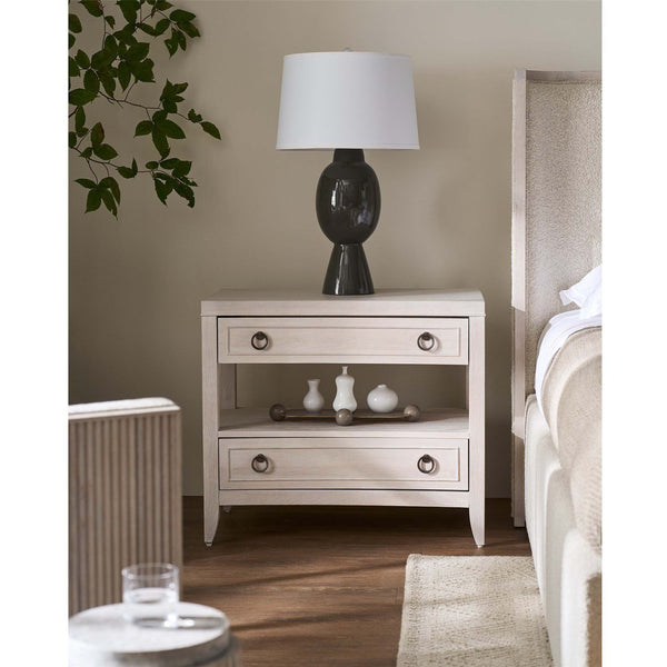 Home Fashion Avaline 2 Drawer Nightstand White Oak