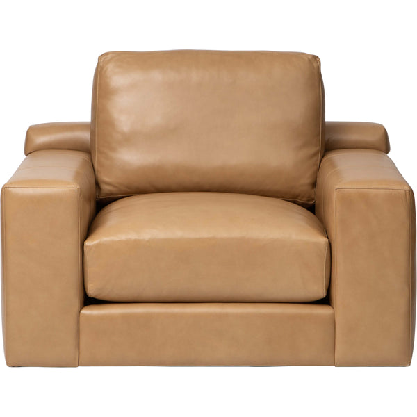 Home Fashion Axel Leather Swivel Chair Landry Fawn