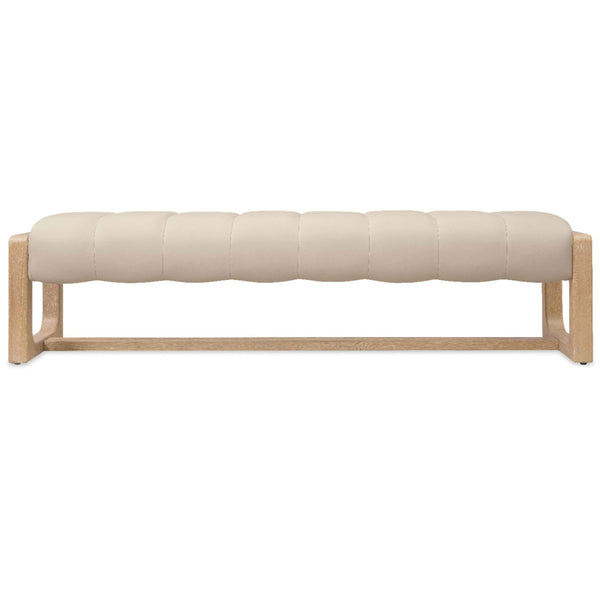 Home Fashion Banyon Bay Leather Bench Sunbleached