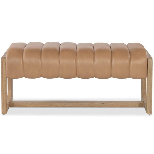 Home Fashion Banyon Bay Leather Bench Toast