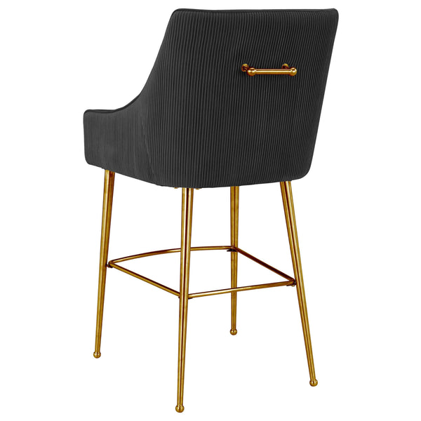 Home Fashion Beatrix Pleated Counter Stool Black