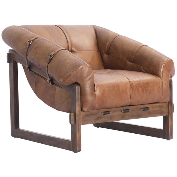 home fashion Bellos Leather Chair Open Road Brown