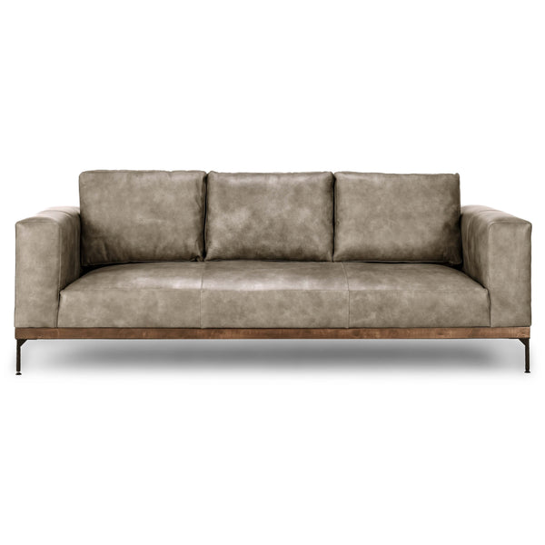 Home Fashion Bentley Leather Sofa Storm Gray