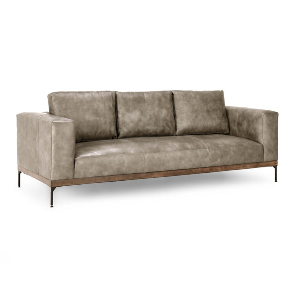 home fashion Bentley Leather Sofa Storm Gray