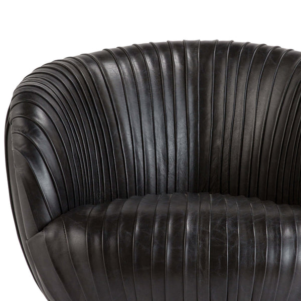 Home Fashion Beretta Leather Chair Faded Black
