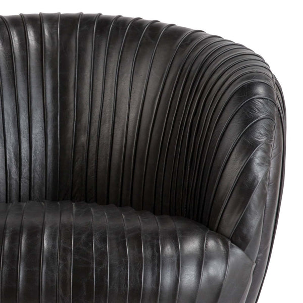 Home Fashion Beretta Leather Chair Faded Black