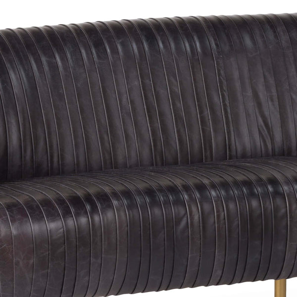 Home Fashion Beretta Leather Sofa Faded Black