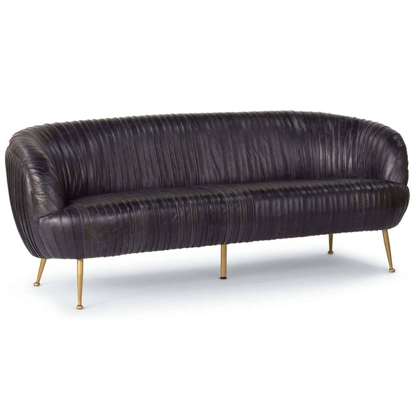 home fashion Beretta Leather Sofa Faded Black