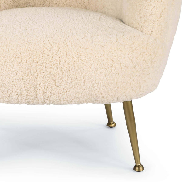 Home Fashion Beretta Sheepskin Chair White