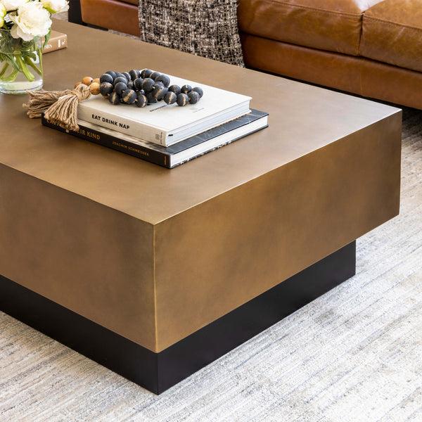 Home Fashion Blakely Coffee Table Antique Brass