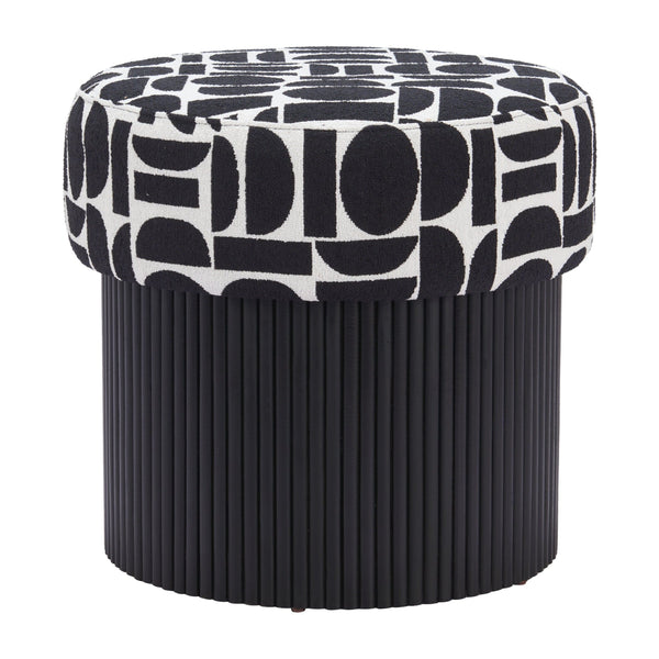 home fashion Boto Storage Ottoman Black & White