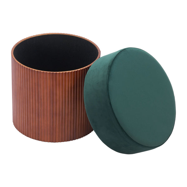 Home Fashion Boto Storage Ottoman Green