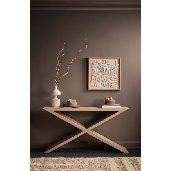 Home Fashion Boulder Cross Console Natural