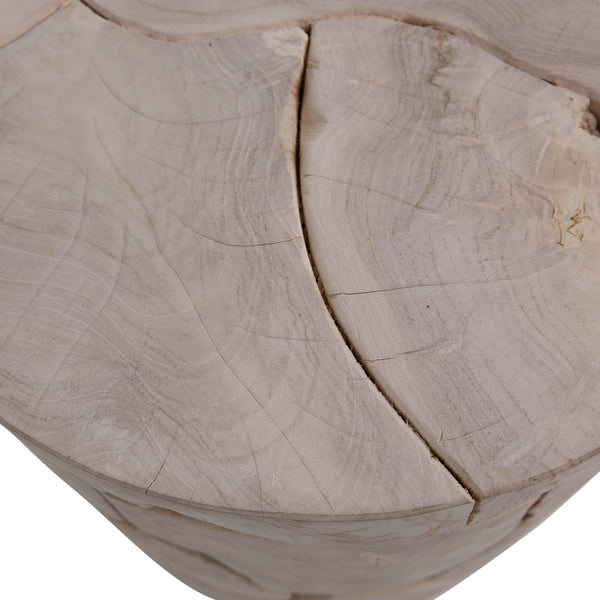 Home Fashion Briar Round End Table Bleached