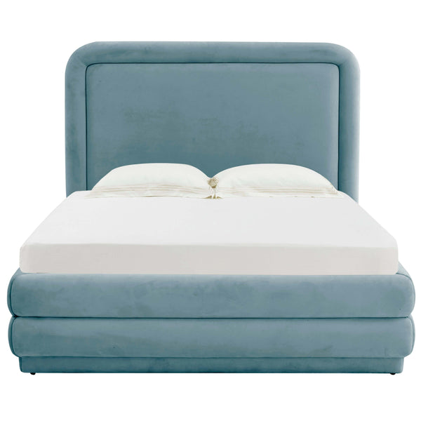 Home Fashion Briella Velvet Bed Bluestone