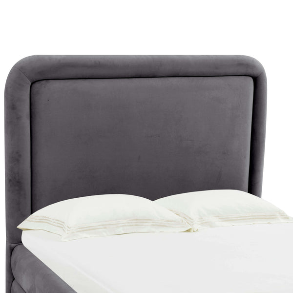 Home Fashion Briella Velvet Queen Bed Dark Grey
