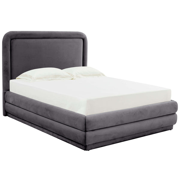 home fashion Briella Velvet Queen Bed Dark Grey