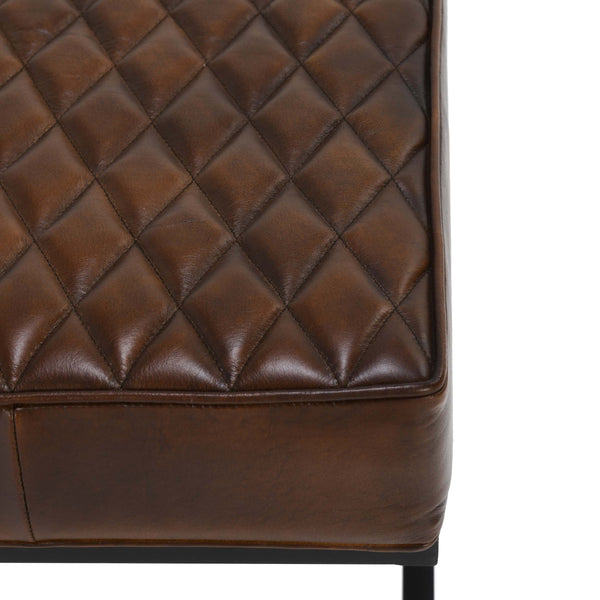 Home Fashion Bruno Leather Stool Brown