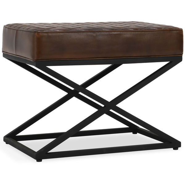 home fashion Bruno Leather Stool Brown