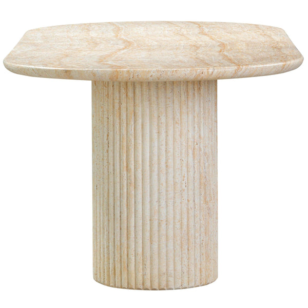 Home Fashion Brut Dining Table Travertine Finish