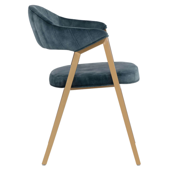 Home Fashion Burgos Arm Chair Nono Petrol Set Of 2