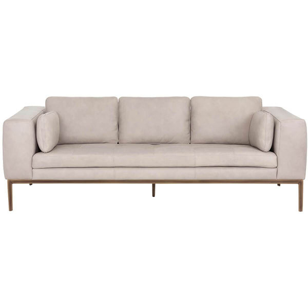 home fashion Burr Leather Sofa Bali Bone