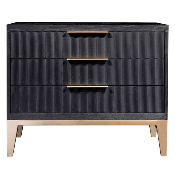 home fashion Caleb 3 Drawer Nightstand Onyx Oak